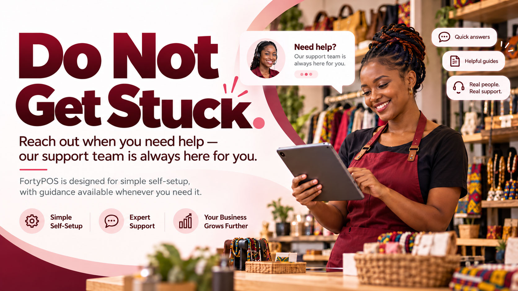 FortyPOS customer support and setup guidance